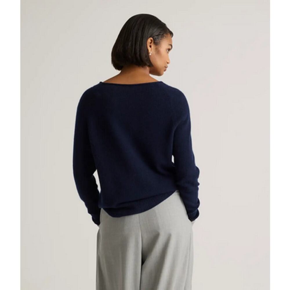 Mongolian Cashmere Boatneck Sweater True Navy Size M NWT - Picture 5 of 6